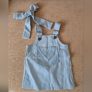 Blue Overalls with Matching Headband